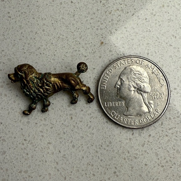 Antique Victorian Standard Poodle Brooch Pin Dog C Clasp Vintage RARE - Picture 6 of 6
